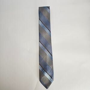 Vintage Sears Men's Store Tie Blue & Gray Stripes 3"x57" Clean